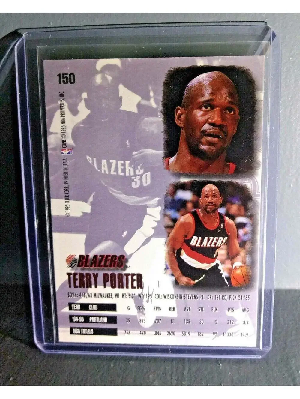 1995-96 Terry Porter Fleer Ultra #150 Basketball Card